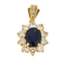 Pendentif Pendentif marguerite en or jaune, saphir et diamants 58 Facettes DV21912-2