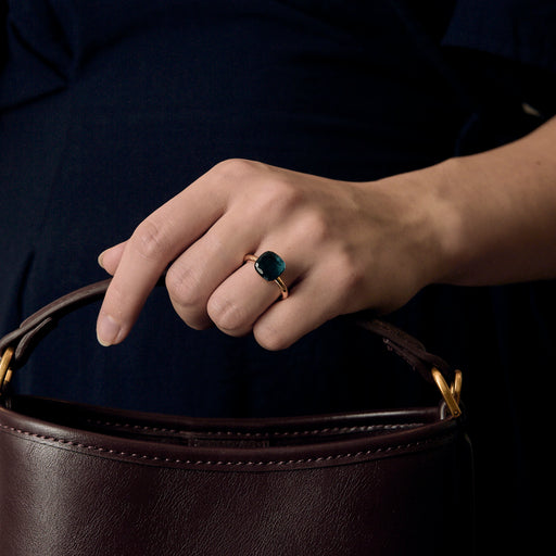 Pomellato - Nudo Classique - Bague en or rose et topaze blue london