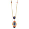 Atelier Georges Lenfant - Collier en or jaune, lapis lazuli, jade, néphrite, corail et onyx