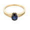 Bague Solitaire en or jaune, saphir et diamants