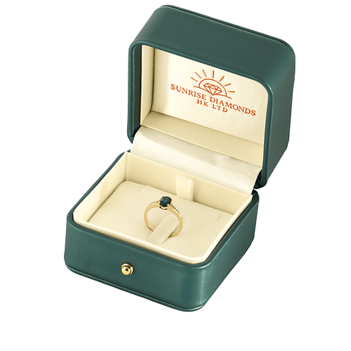 Bague 54 Bague Solitaire en or jaune, saphir et diamants 58 Facettes DV25212-34-54-3