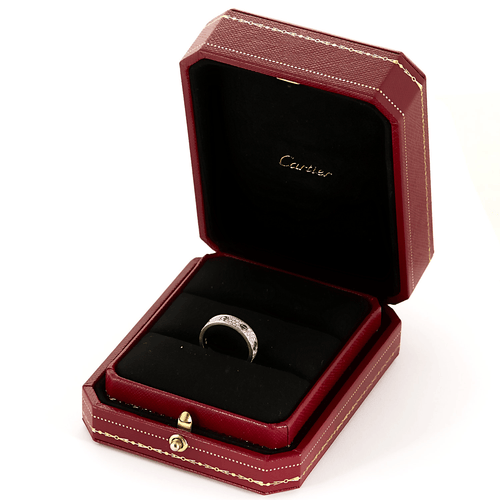 Bague 53 CARTIER - Love Bague - Petit Modèle - en or gris et diamants. 58 Facettes DV25256-1