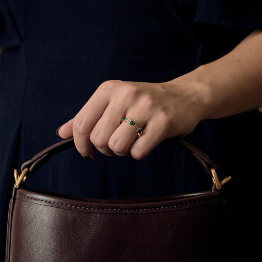 Bague 56 BVLGARI - Serpenti Viper - Alliance en or rose, malachite et diamants 58 Facettes DV25245-2-56-3