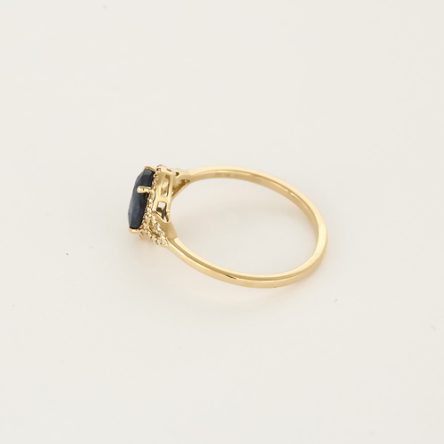 Bague 54,5 Bague Solitaire en or jaune, saphir et diamants 58 Facettes DV25212-33-545-6