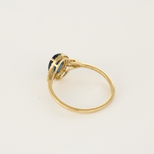 Bague 54,5 Bague Solitaire en or jaune, saphir et diamants 58 Facettes DV25212-33-545-6