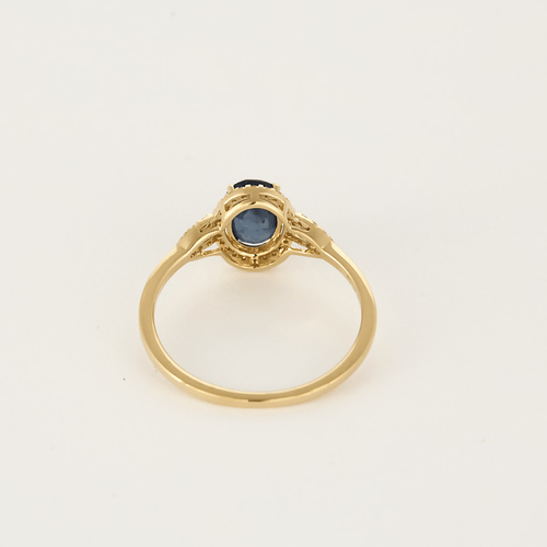 Bague 54,5 Bague Solitaire en or jaune, saphir et diamants 58 Facettes DV25212-33-545-6