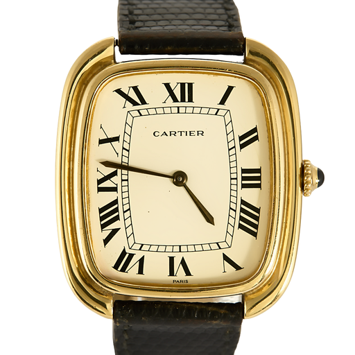 CARTIER - Gondole Jumbo - Montre en or jaune à cadran tonneau et mouvement mécanique à remontage manuel