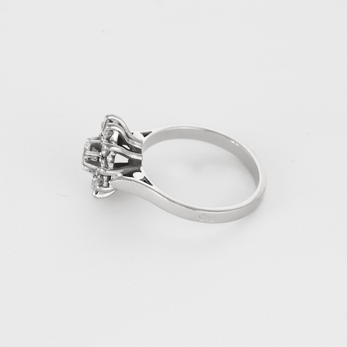Bague 50 Bague marguerite en platine et or gris diamants 58 Facettes DV25505-3