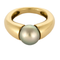 Bague en or jaune et perle de Tahiti