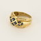 Bague 56 Bague en or jaune, saphir et diamants 58 Facettes DV0640-12-56-3