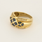 Bague en or jaune, saphir et diamants