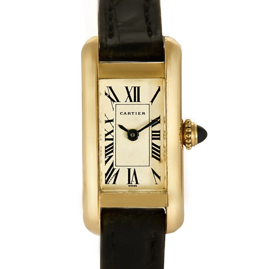    CARTIER - Tank Américaine mini - Montre en or jaune  