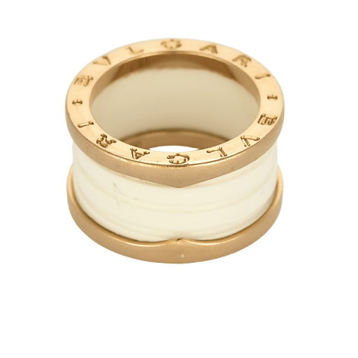 Bague 52 BULGARI - B Zéro - Bague en or rose et céramique blanche. 58 Facettes DV26400-1