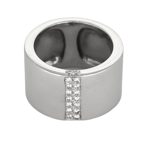 Bague bandeau en or blanc et diamants