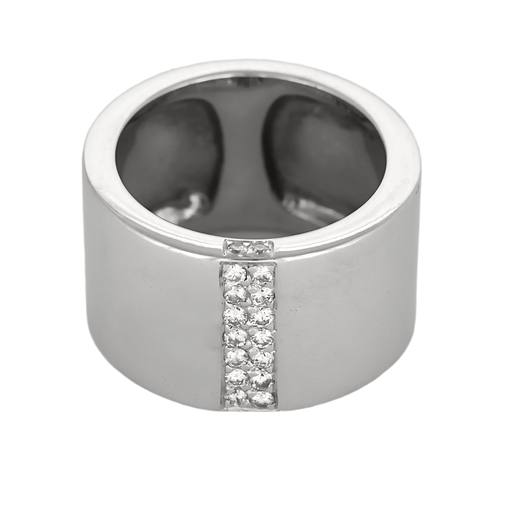 Bague 46 Bague bandeau en or blanc et diamants 58 Facettes DV15938-6-46-2