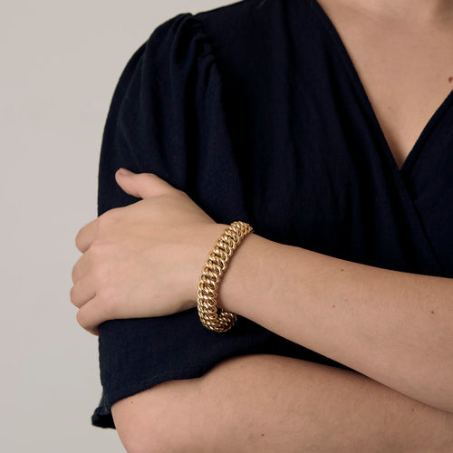 Bracelet en or jaune à maille russe