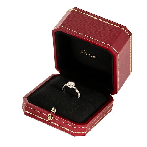 Bague 53 CARTIER - Destinée - Bague en platine et diamants 58 Facettes DV26954-1-53-2