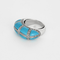 Bague en or gris turquoise et lignes diamants