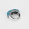 Bague en or gris turquoise et lignes diamants