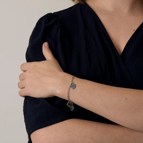 Dinh Van - Bracelet en or blanc et pampilles coeur