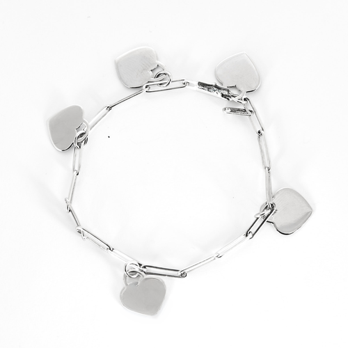 Dinh Van - Bracelet en or blanc et pampilles coeur