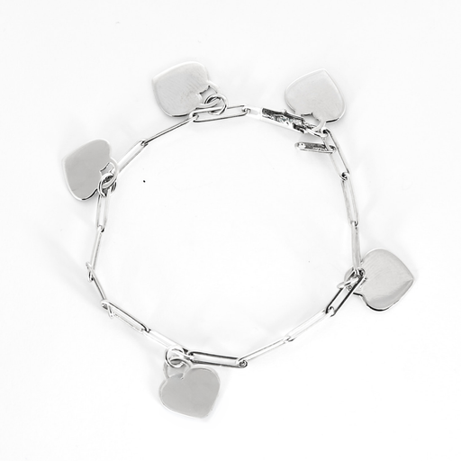 Dinh Van - Bracelet en or blanc et pampilles coeur