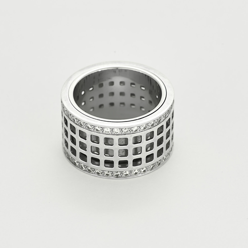 GUCCI - Scroll - Large - Bague en or gris et diamants