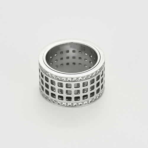 GUCCI - Scroll - Large - Bague en or gris et diamants