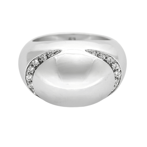 Bague 53 BULGARI - Dôme - Bague en or gris et diamants 58 Facettes DV22972-28-53-2
