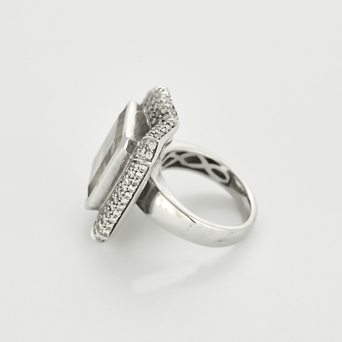 Bague 49 Bague en or gris, prasiolite et diamants 58 Facettes DV22972-51-49-2