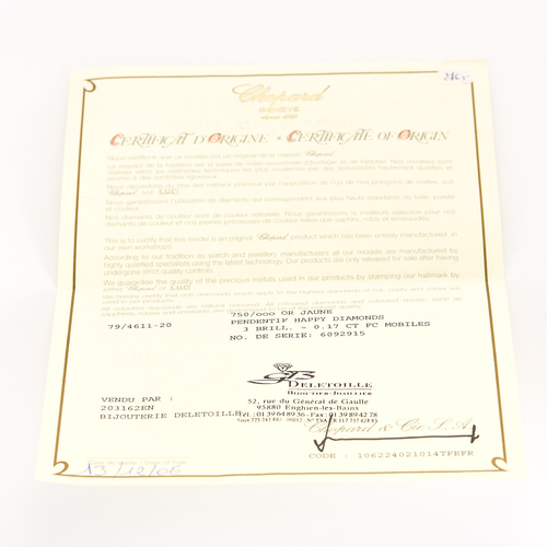 Chopard - Happy Diamonds Icons - Collier en or jaune trois diamants