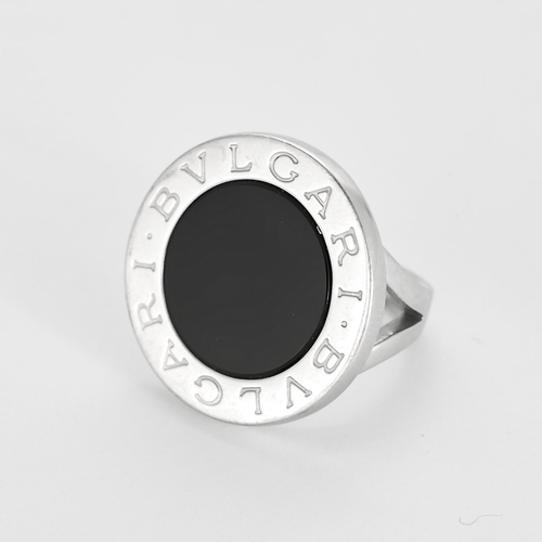 Bague 51,5 BULGARI - "Bulgari Bulgari" grand modèle - Bague en or blanc et onyx 58 Facettes DV22972-29-515-5