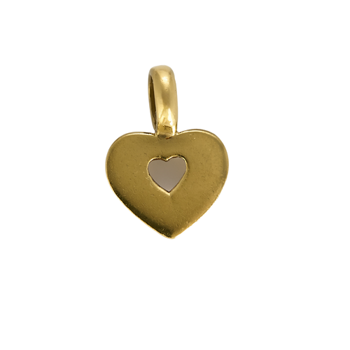 POIRAY - Pendentif Coeur Secret en or jaune. Small.