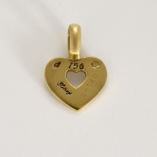 POIRAY - Pendentif Coeur Secret en or jaune. Small.