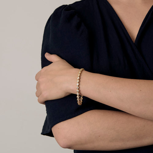 Bracelet en or jaune et diamants