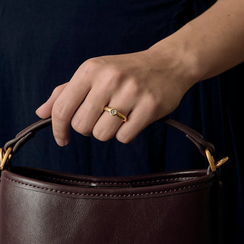 Bague Solitaire en or jaune et diamant