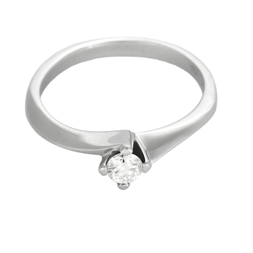 CHIMENTO - Bague solitaire en or gris et diamant