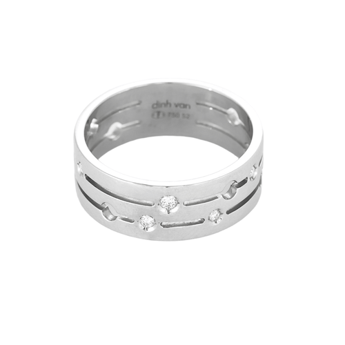 Bague 52 DINH VAN - PULSE- Bague en or blanc et diamants 58 Facettes DV23227-1-52-1