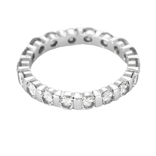 Alliance américaine en or gris et diamants