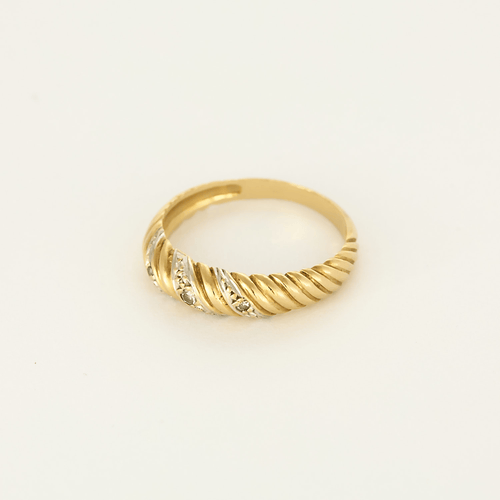 Bague 52 Bague jonc or jaune diamants 58 Facettes DV5390-18-52-1