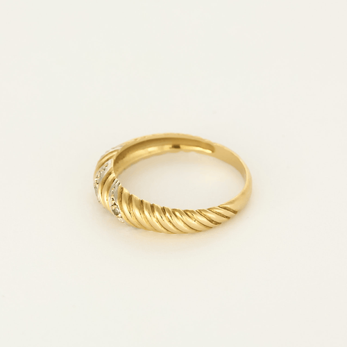 Bague 52 Bague jonc or jaune diamants 58 Facettes DV5390-18-52-1