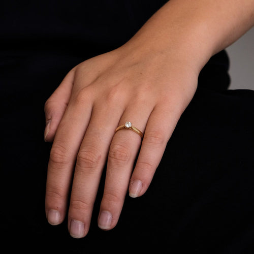 Bague 52 Bague Diamant solitaire en or jaune 58 Facettes DV0218-2-52-1