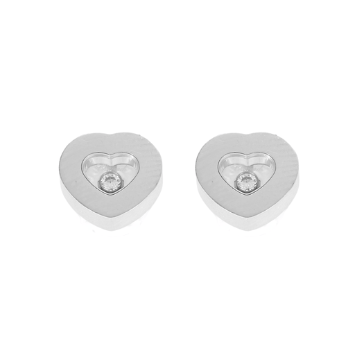 Boucles d'oreilles Chopard Boucles d'oreilles Happy Diamonds en or gris et diamants 58 Facettes DV25704-1