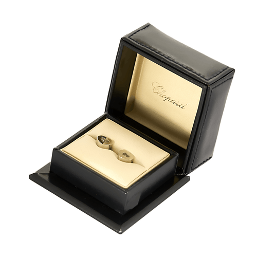 Boucles d'oreilles Chopard Boucles d'oreilles Happy Diamonds en or gris et diamants 58 Facettes DV25704-1