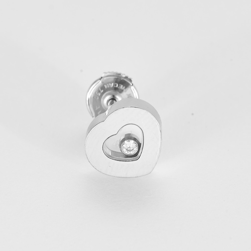 Boucles d'oreilles Chopard Boucles d'oreilles Happy Diamonds en or gris et diamants 58 Facettes DV25704-1