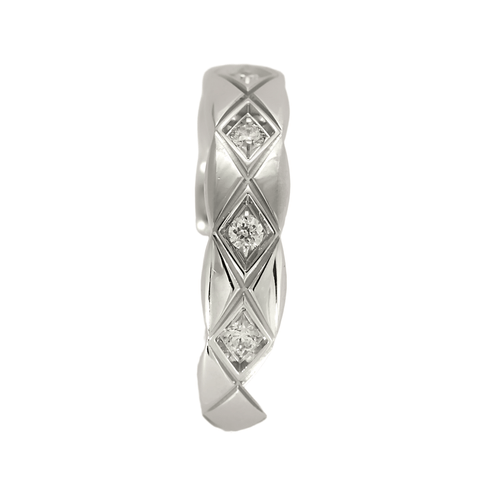 Boucles d'oreilles CHANEL - Coco Crush - Mono boucle d'oreille en or gris et diamants 58 Facettes DV27412-1