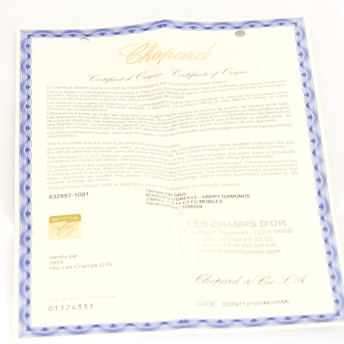 Boucles d'oreilles Chopard Boucles d'oreilles Happy Diamonds en or gris et diamants 58 Facettes DV25704-1