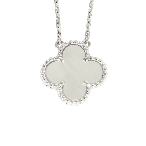 Collier Van Cleef & Arpels - Vintage Alhambra - Collier en or blanc et nacre. 58 Facettes DV26127-1