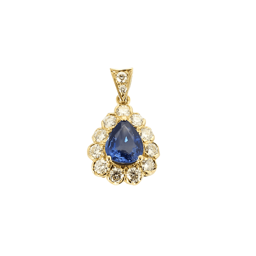 Pendentif Pendentif en or jaune, saphir de 3,04 carats et diamants 58 Facettes DV26878-4