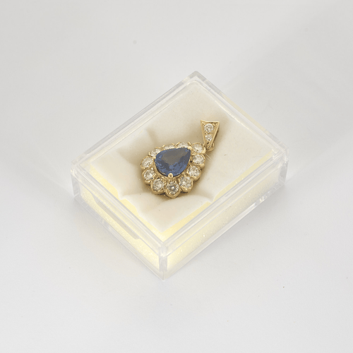 Pendentif Pendentif en or jaune, saphir de 3,04 carats et diamants 58 Facettes DV26878-4